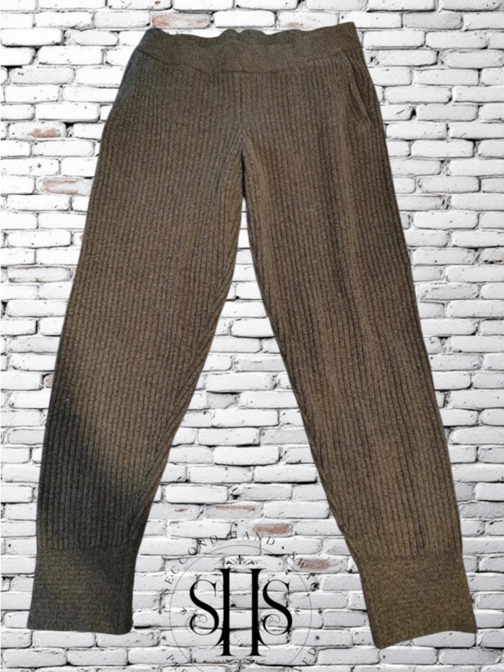 No Boundaries Olive Ribbed Knit Leggings